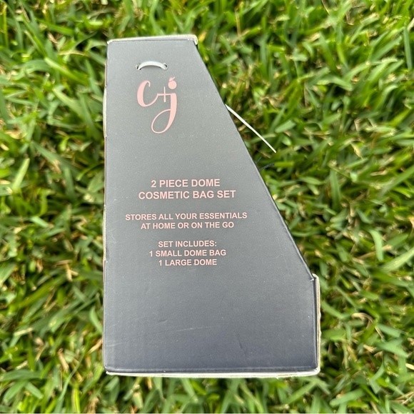 NIB- Clementine & Jane Blue & Yellow 2 Piece Dome Cosmetic Bag Set - Picture 3 of 3